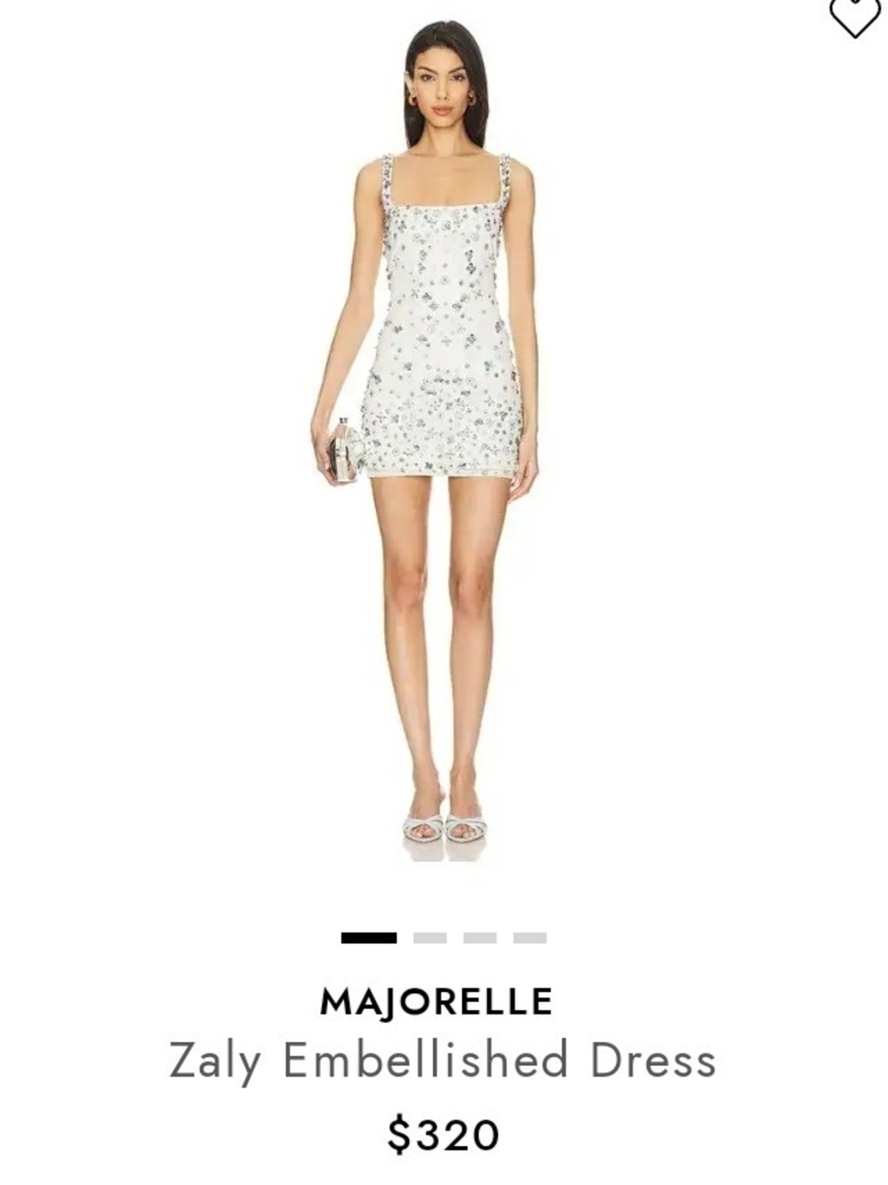 MAJORELLE White Embellished Mini Dress